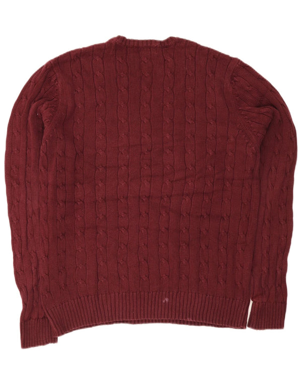 Marks & Spencer Mens Blue Harbour Crew Neck Jumper Sweater Medium Burgundy