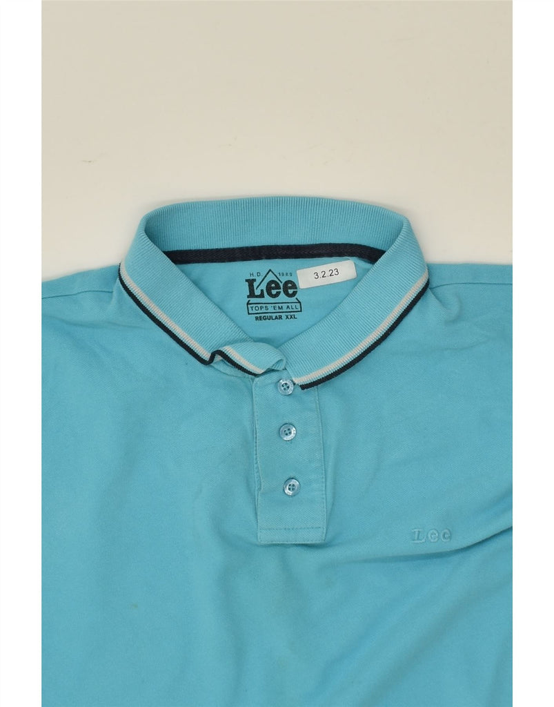 LEE Boys Polo Shirt 14-15 Years 2XL Blue Cotton | Vintage Lee | Thrift | Second-Hand Lee | Used Clothing | Messina Hembry 