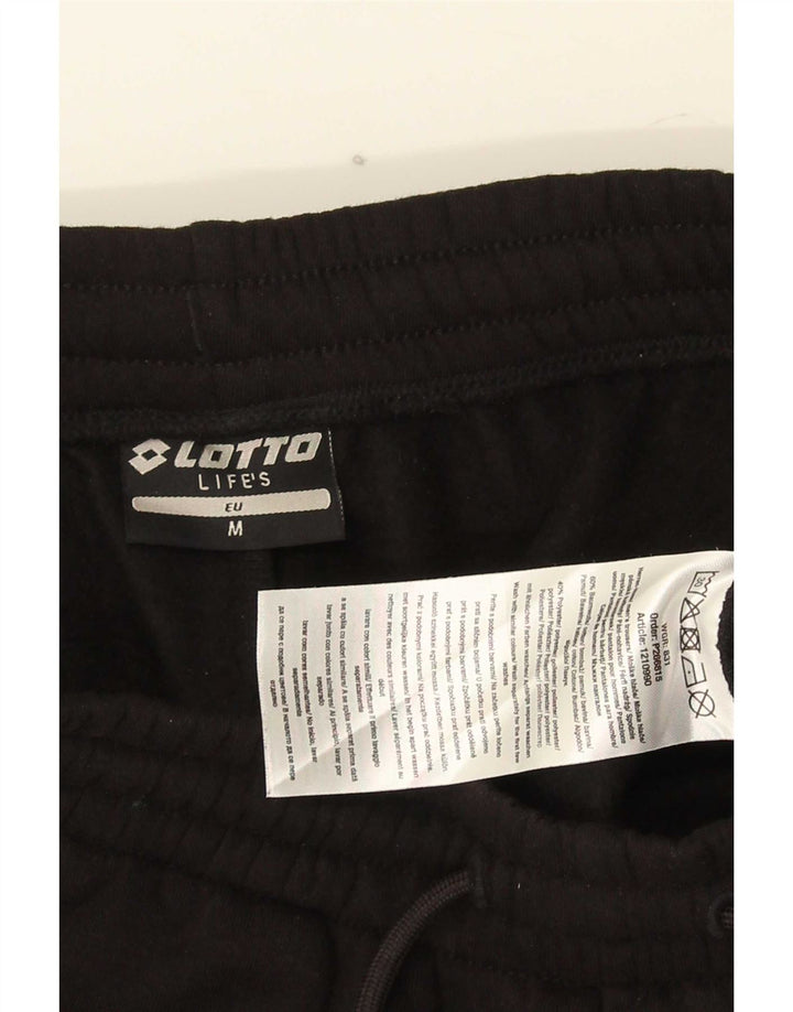 Lotto Mens Graphic Tracksuit Trousers Joggers Medium Black Cotton