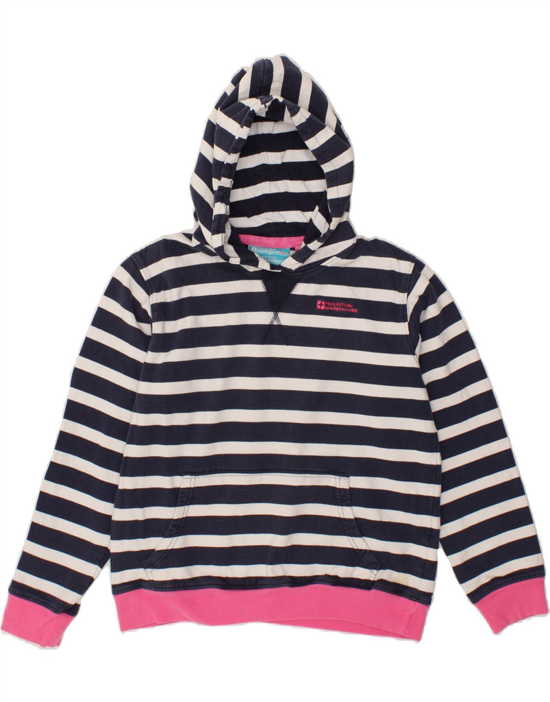 MOUNTAIN WAREHOUSE Girls Hoodie Jumper 12-13 Years Navy Blue Striped Vintage Mountain Warehouse and Second-Hand Mountain Warehouse from Messina Hembry 