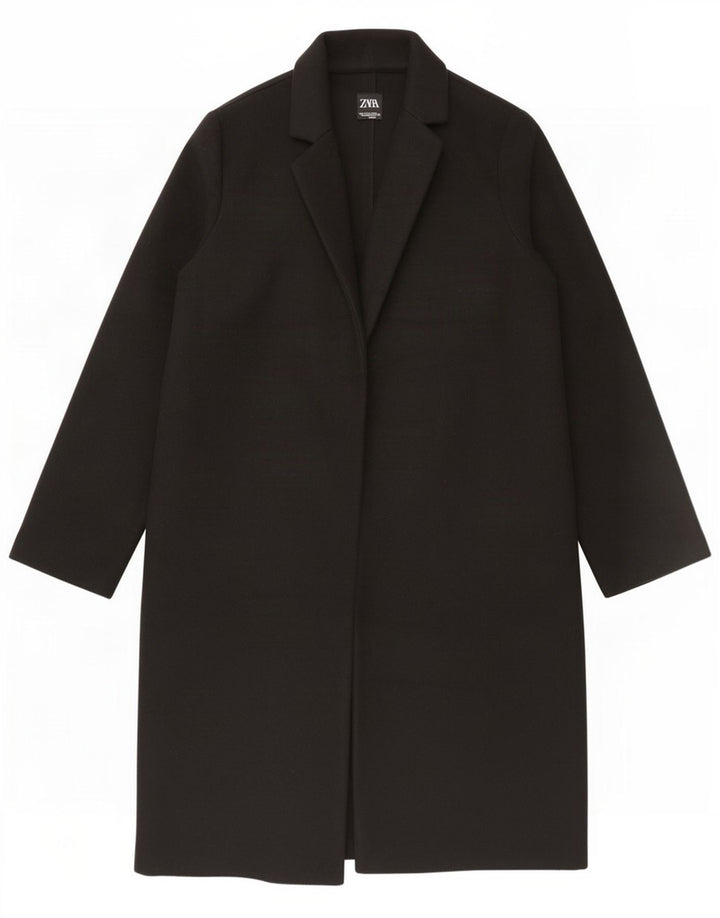 Zara Womens Open Overcoat UK 18 XL Black Polyester