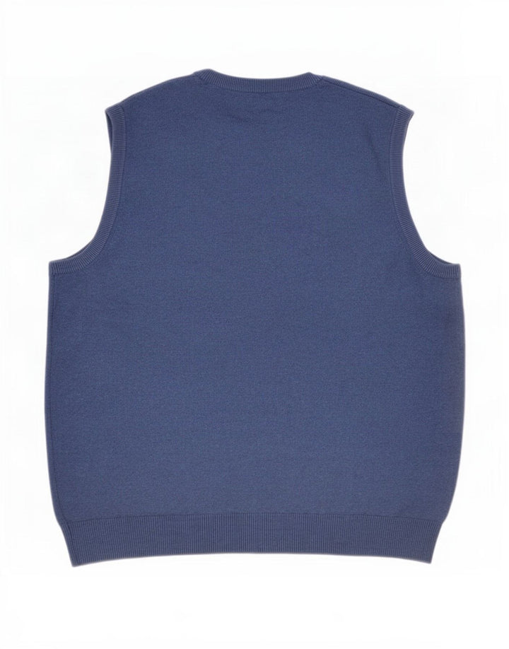 Marks & Spencer Mens Vest Tank Top Large Blue Cotton
