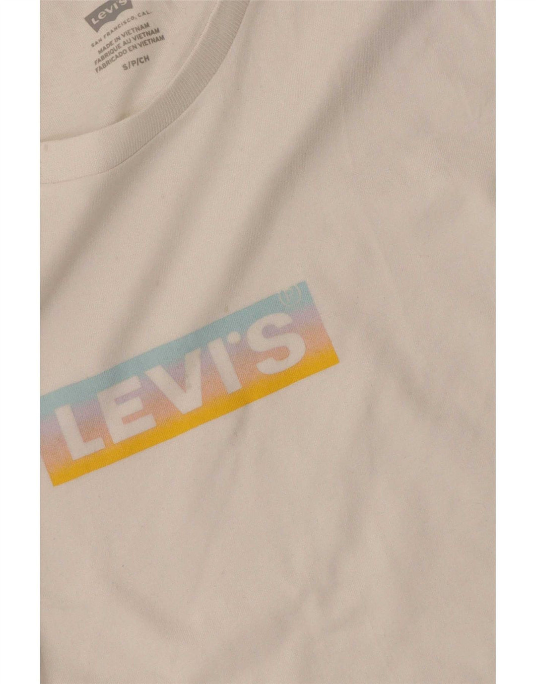 Levi's Womens Graphic T-Shirt Top UK 8 Small White Cotton