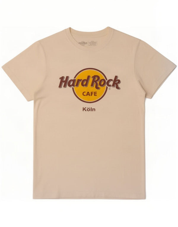 Hard Rock Mens Koln Graphic T-Shirt Top Small White Cotton