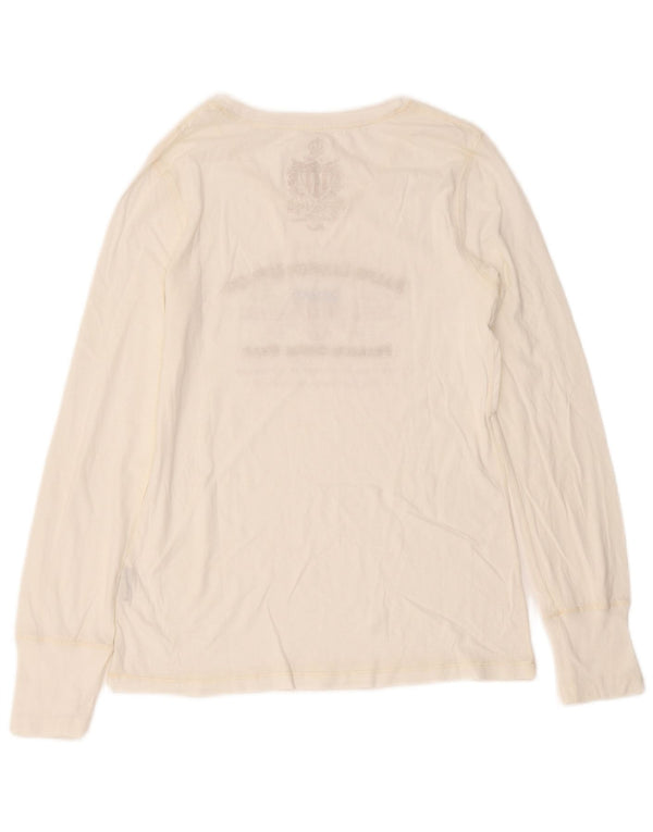 Ralph Lauren Womens Graphic Top Long Sleeve UK 8 Small White