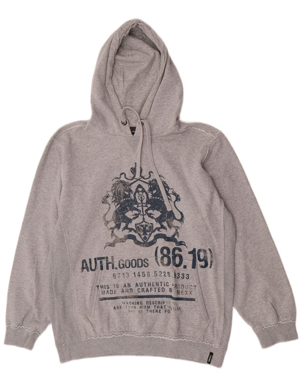 Mexx Mens Graphic Hoodie Jumper 2XL Grey Cotton