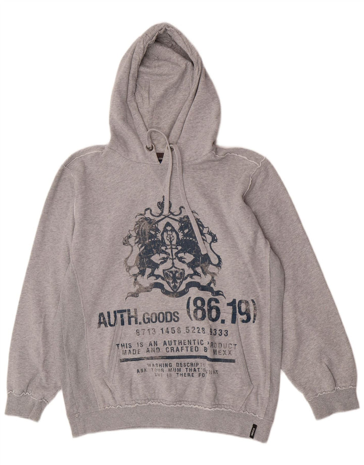Mexx Mens Graphic Hoodie Jumper 2XL Grey Cotton
