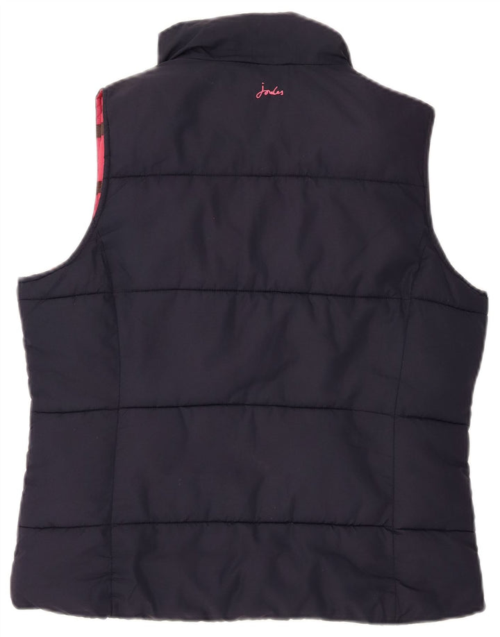 TOM JOULE Womens Padded Gilet UK 14 Large Navy Blue Polyester