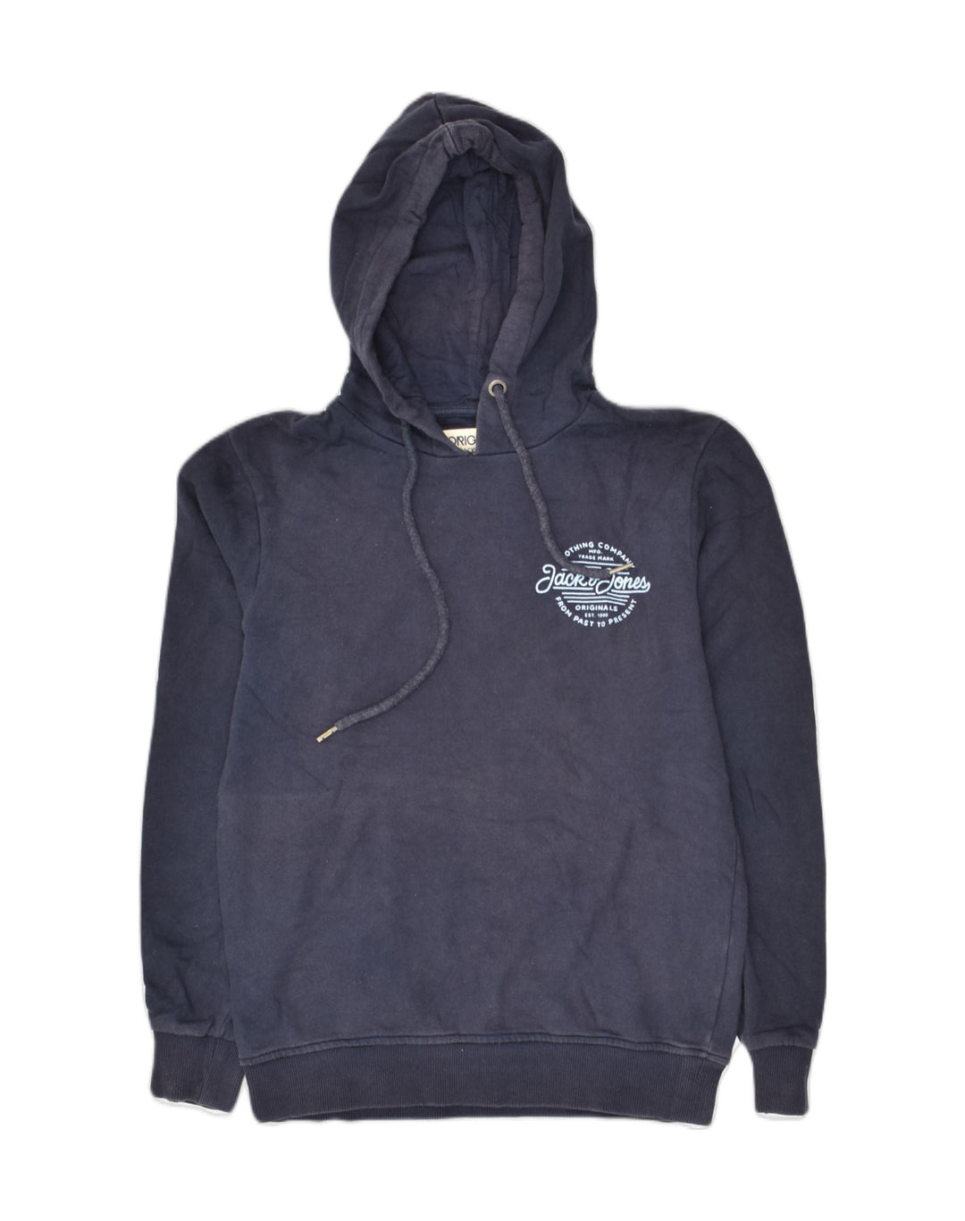 JACK & JONES Mens Hoodie Jumper Small Navy Blue Cotton | Vintage Jack & Jones | Thrift | Second-Hand Jack & Jones | Used Clothing | Messina Hembry 