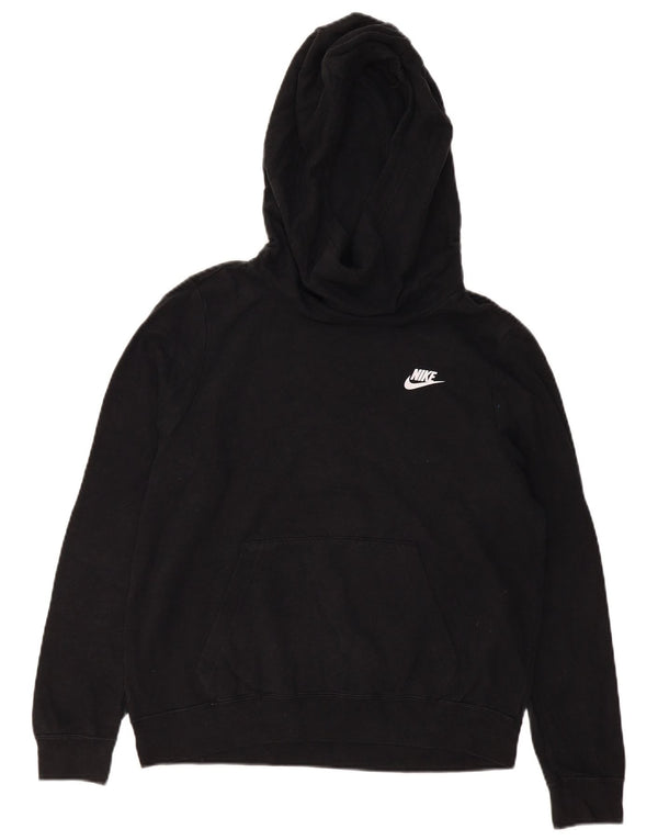 NIKE Womens Hoodie Jumper UK 14 Medium Black Cotton
