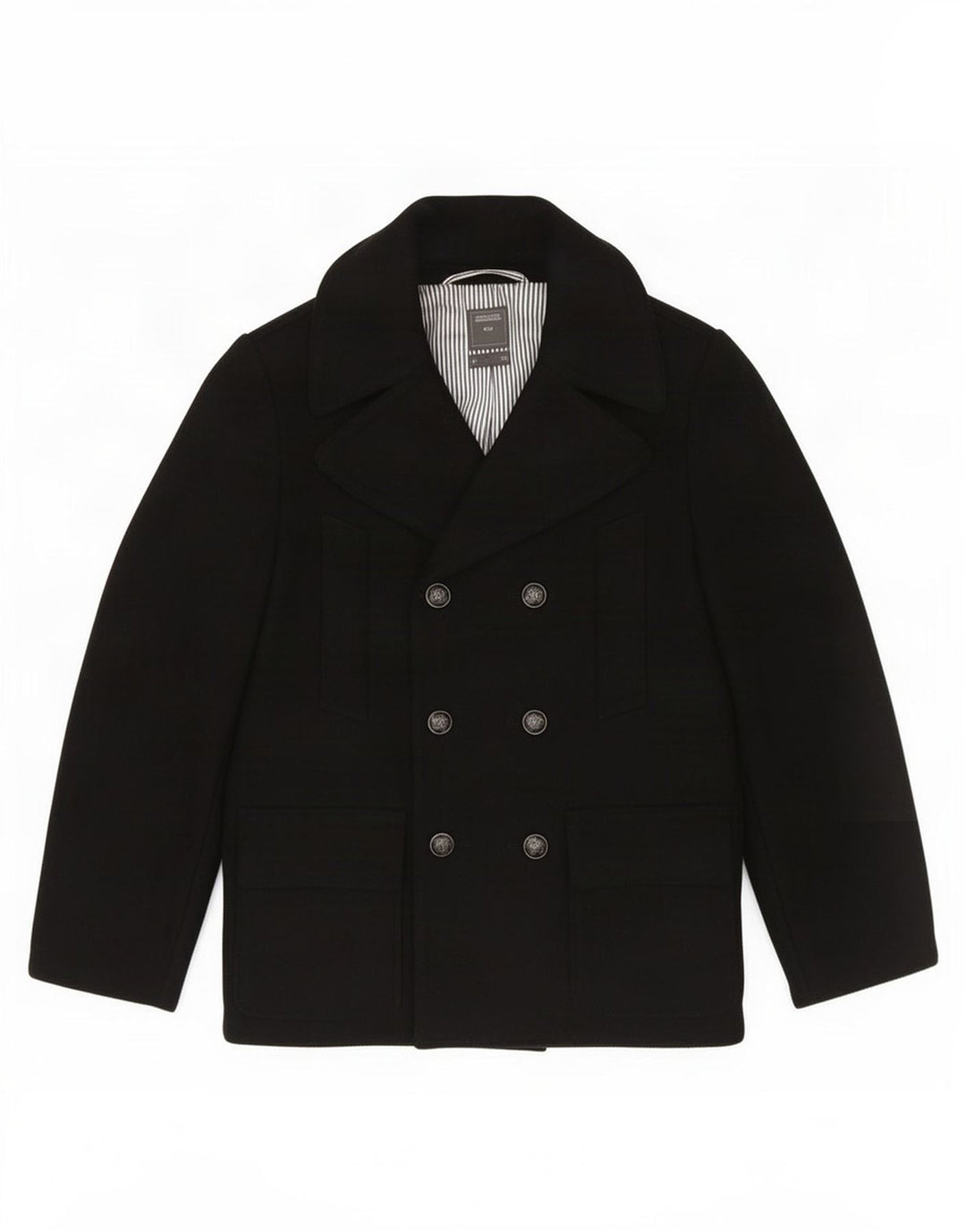 Gap Womens Double Breasted Coat UK 14 Medium Navy Blue Wool