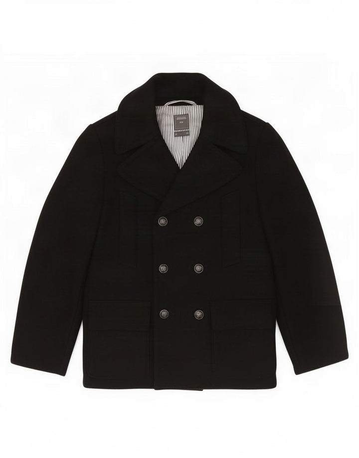 Gap Womens Double Breasted Coat UK 14 Medium Navy Blue Wool