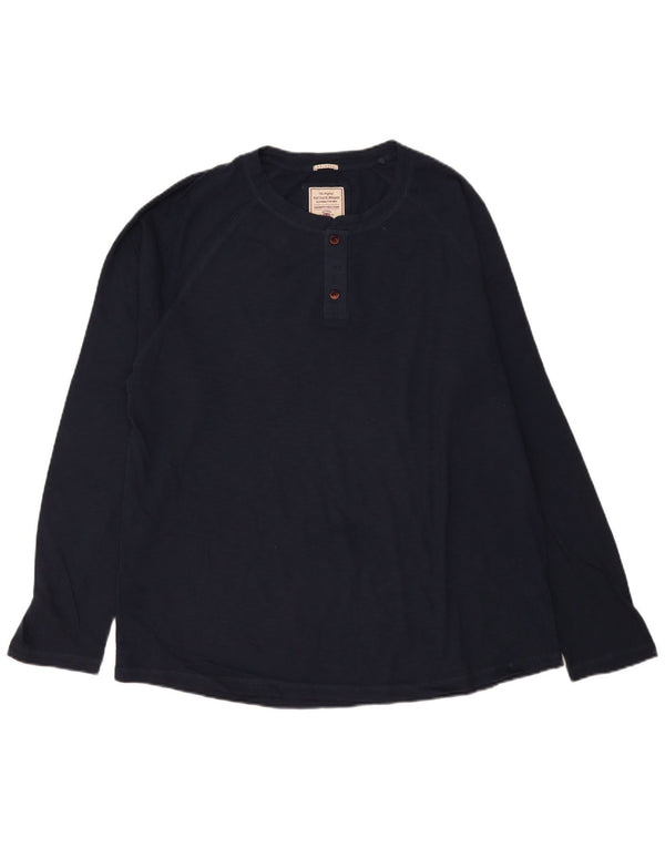 Fat Face Mens Top Long Sleeve 2XL Navy Blue Cotton