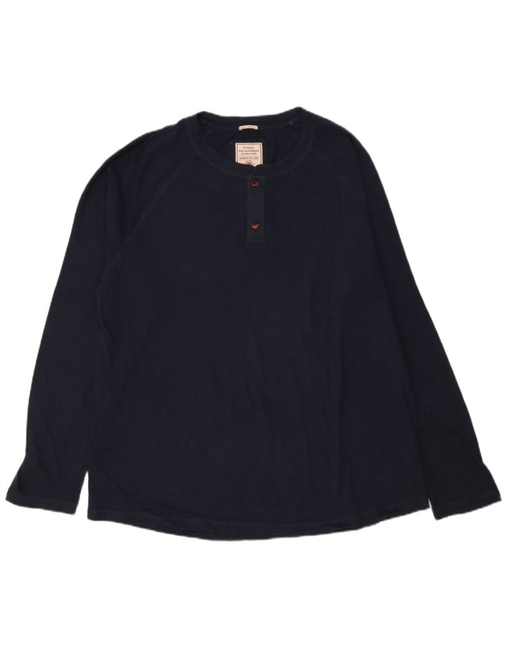 Fat Face Mens Top Long Sleeve 2XL Navy Blue Cotton
