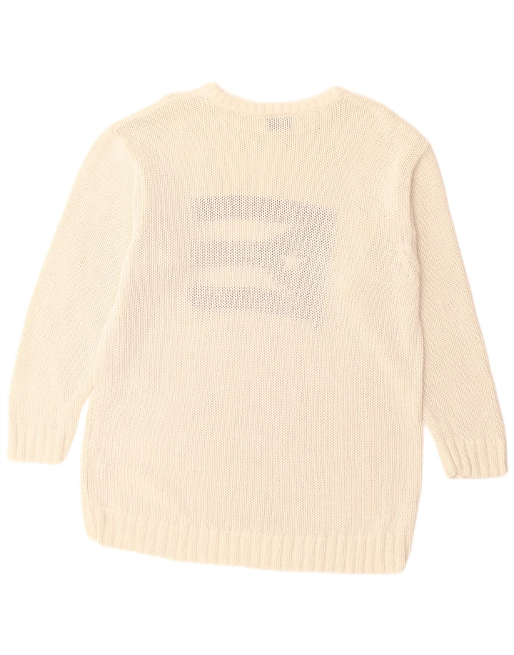 ARIZONA Mens Graphic Crew Neck Jumper Sweater Large White Cotton