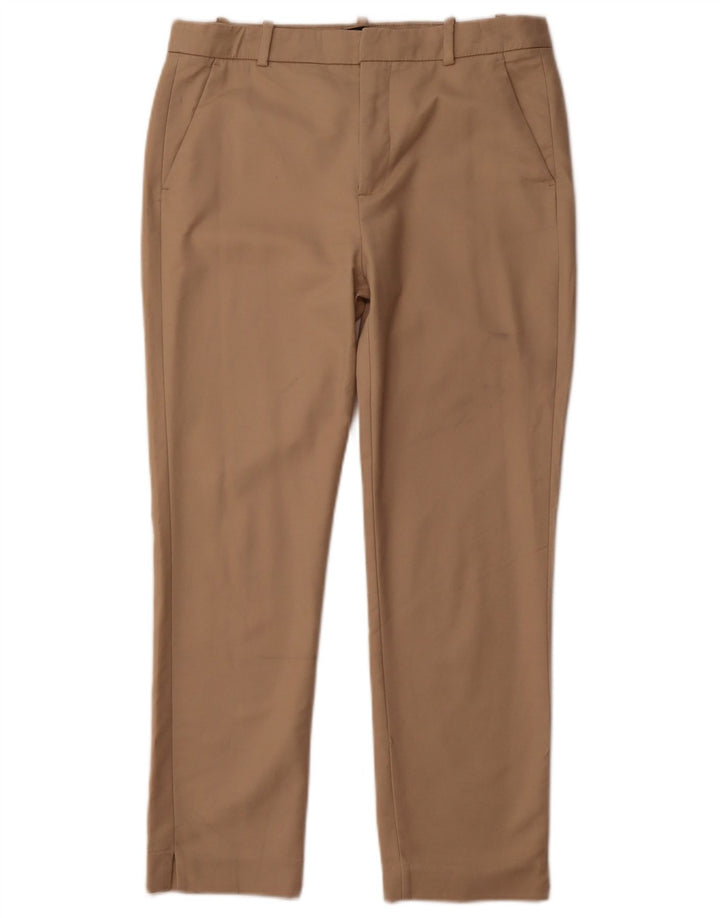 ZARA Womens Basic Tapered Chino Trousers EU 38 Small W28 L25 Brown Cotton