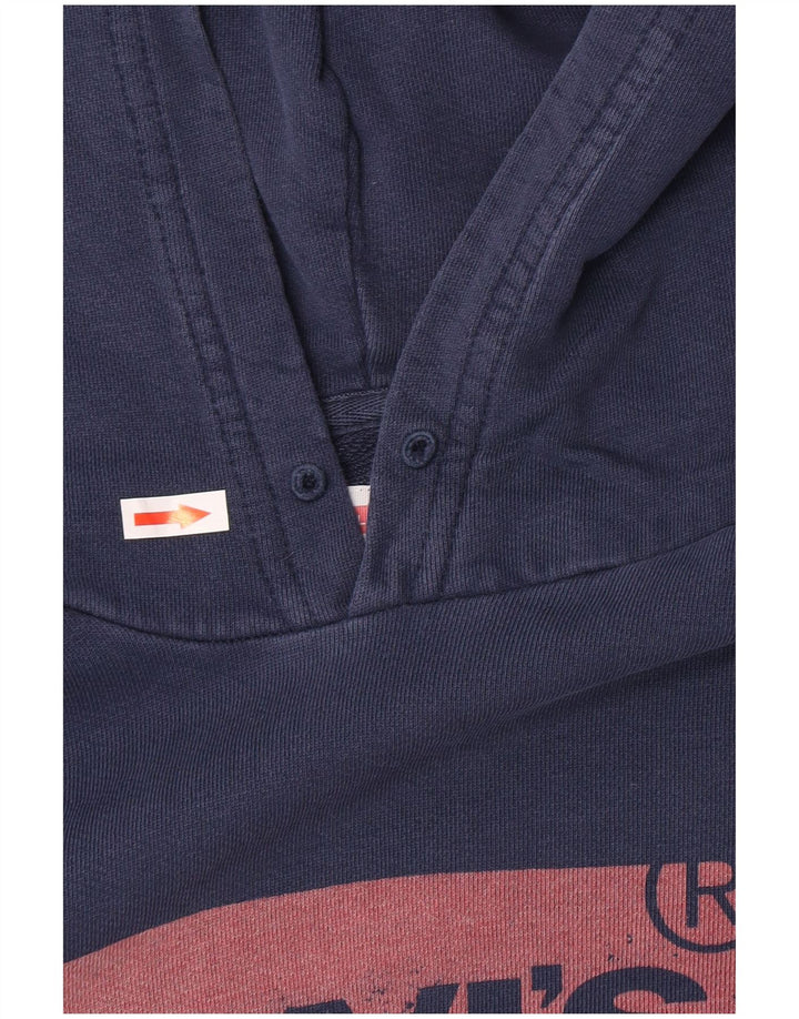 Levi's Mens Graphic Hoodie Jumper Medium Navy Blue Cotton