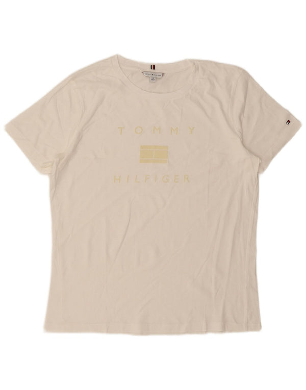 Tommy Hilfiger Womens T-Shirt Top UK 16 Large White
