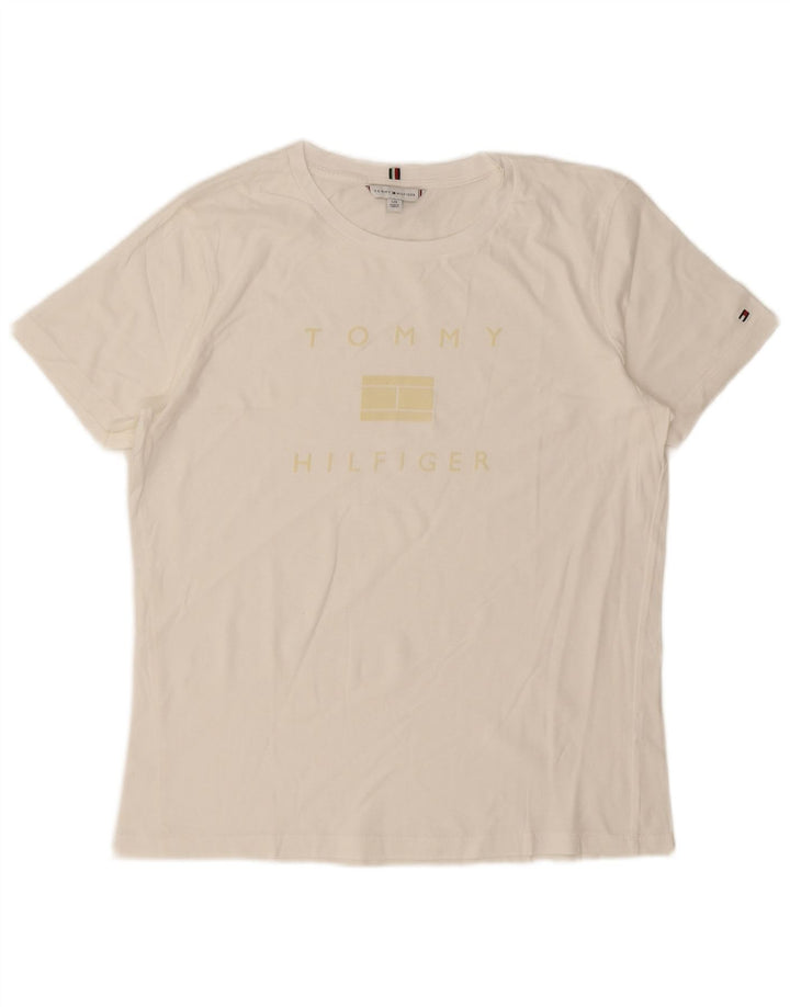Tommy Hilfiger Womens T-Shirt Top UK 16 Large White