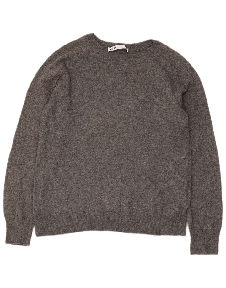 ZARA Womens Boat Neck Jumper Sweater UK 14 Medium Grey