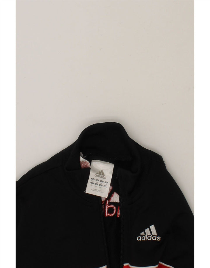 ADIDAS Boys Graphic Tracksuit Top Jacket 5-6 Years Black Colourblock Vintage Adidas and Second-Hand Adidas from Messina Hembry 