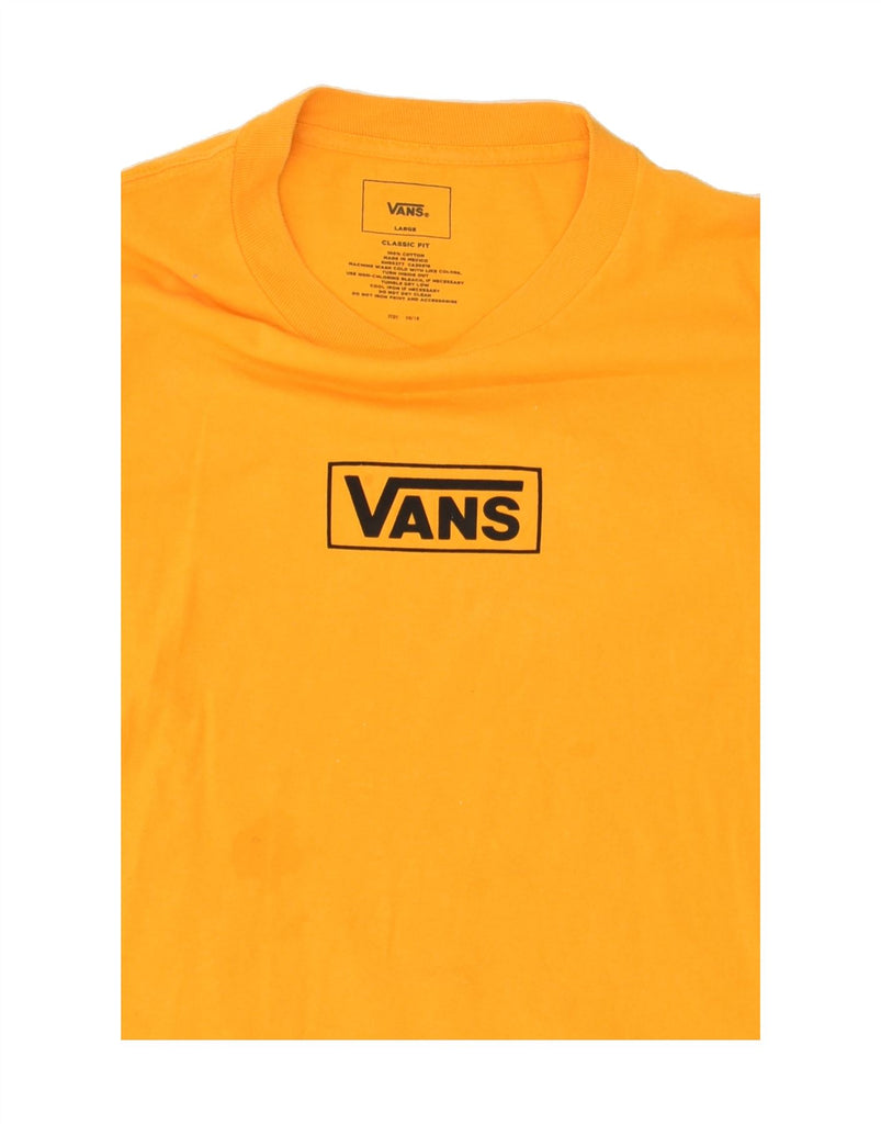 VANS Boys Classic Fit Graphic Top Long Sleeve 15-16 Years Large Yellow | Vintage Vans | Thrift | Second-Hand Vans | Used Clothing | Messina Hembry 