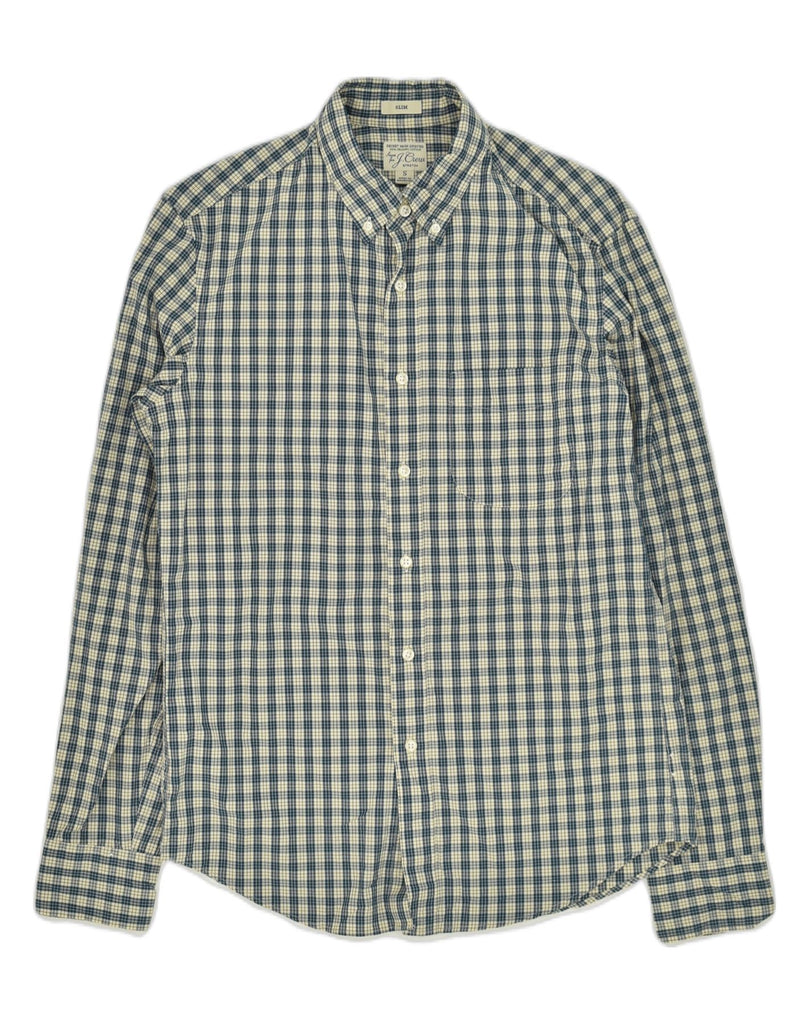 J. CREW Mens Slim Shirt Small Blue Check Cotton | Vintage J. Crew | Thrift | Second-Hand J. Crew | Used Clothing | Messina Hembry 