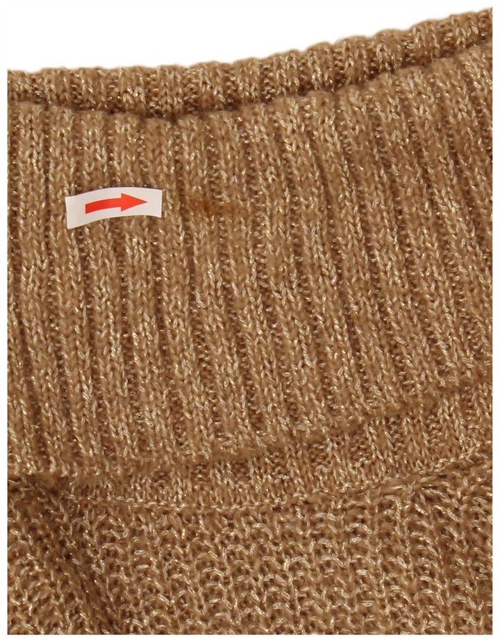 Massimo Dutti Womens Roll Neck Jumper Sweater UK 10 Small Beige Flecked