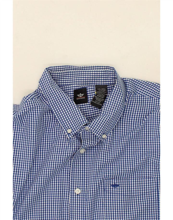 DOCKERS Mens Shirt 2XL Blue Gingham Cotton Vintage Dockers and Second-Hand Dockers from Messina Hembry 
