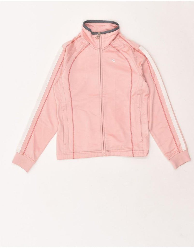 DIADORA Girls Tracksuit Top Jacket 9-10 Years Pink Polyester | Vintage Diadora | Thrift | Second-Hand Diadora | Used Clothing | Messina Hembry 