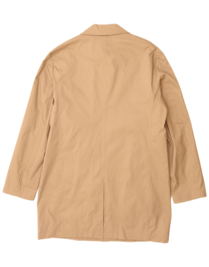 John Lewis Mens Overcoat UK 40 Large Beige Cotton
