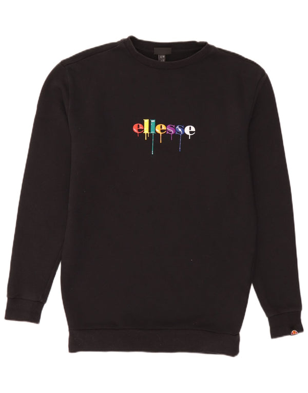 Ellesse Mens Graphic Sweatshirt Jumper XS Black Cotton