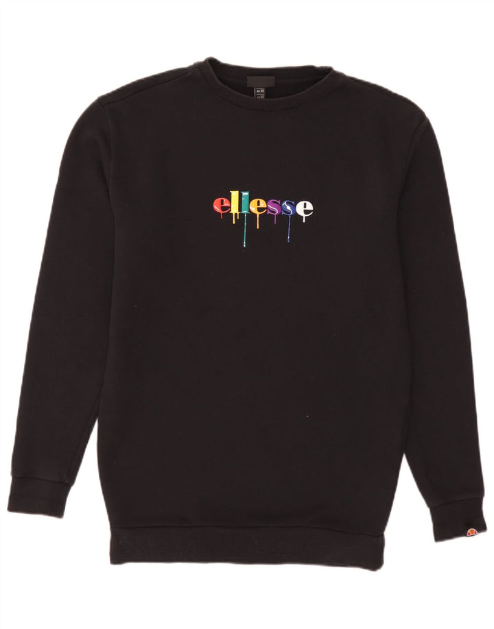 Ellesse Mens Graphic Sweatshirt Jumper XS Black Cotton