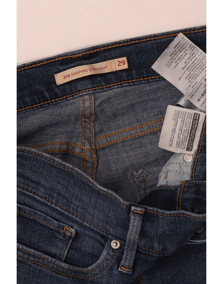 Levi's Womens 314 Shaping Straight Jeans W29 L30 Blue Cotton