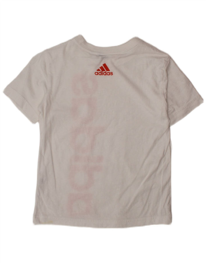 ADIDAS Boys Graphic T-Shirt Top 5-6 Years White