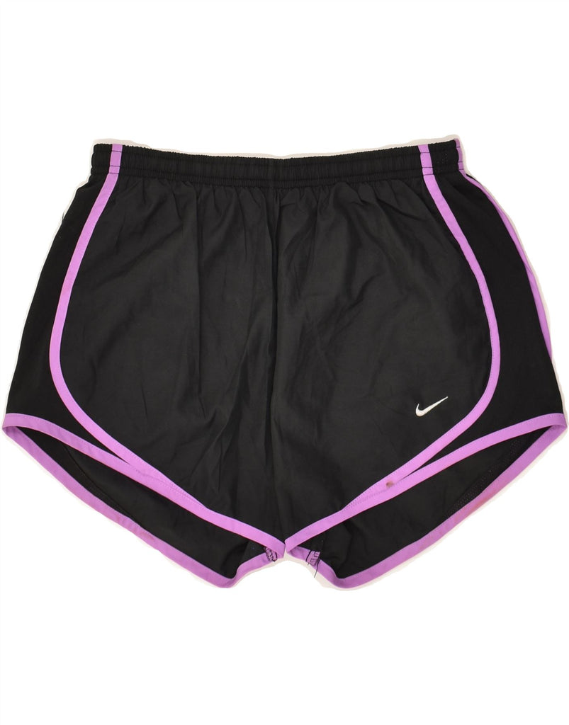 NIKE Womens Dri Fit Sport Shorts UK 14 Medium Black | Vintage Nike | Thrift | Second-Hand Nike | Used Clothing | Messina Hembry 