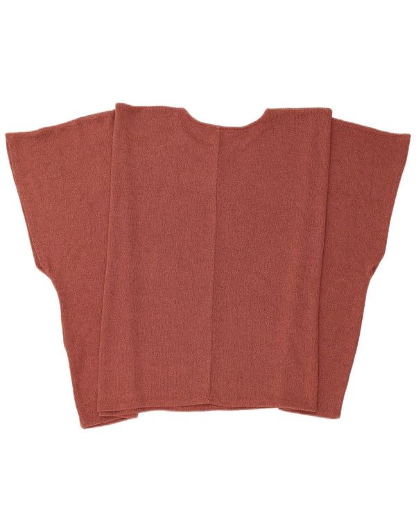 Zara Womens Short Sleeve Batwing Crew Neck Jumper Sweater UK 16 Large Brown
