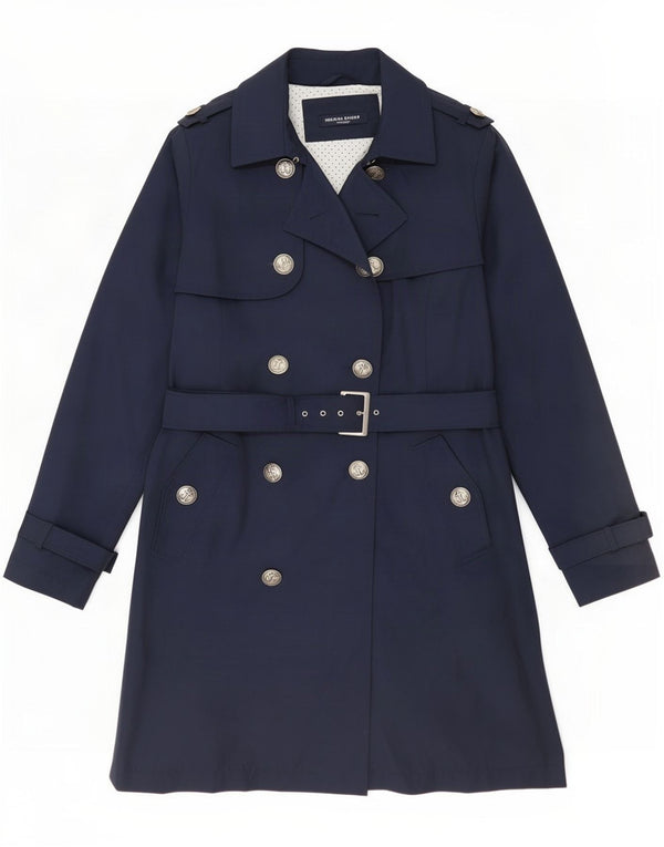 Marina Rinaldi Womens Loose Fit Trench Coat Size 19 Small Navy Blue Sports