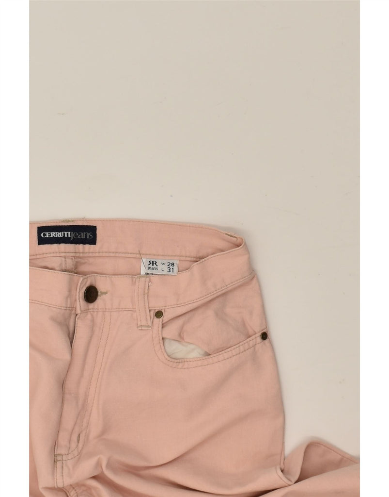 CERRUTI Womens Straight Casual Trousers W28 L29 Pink Cotton | Vintage Cerruti | Thrift | Second-Hand Cerruti | Used Clothing | Messina Hembry 