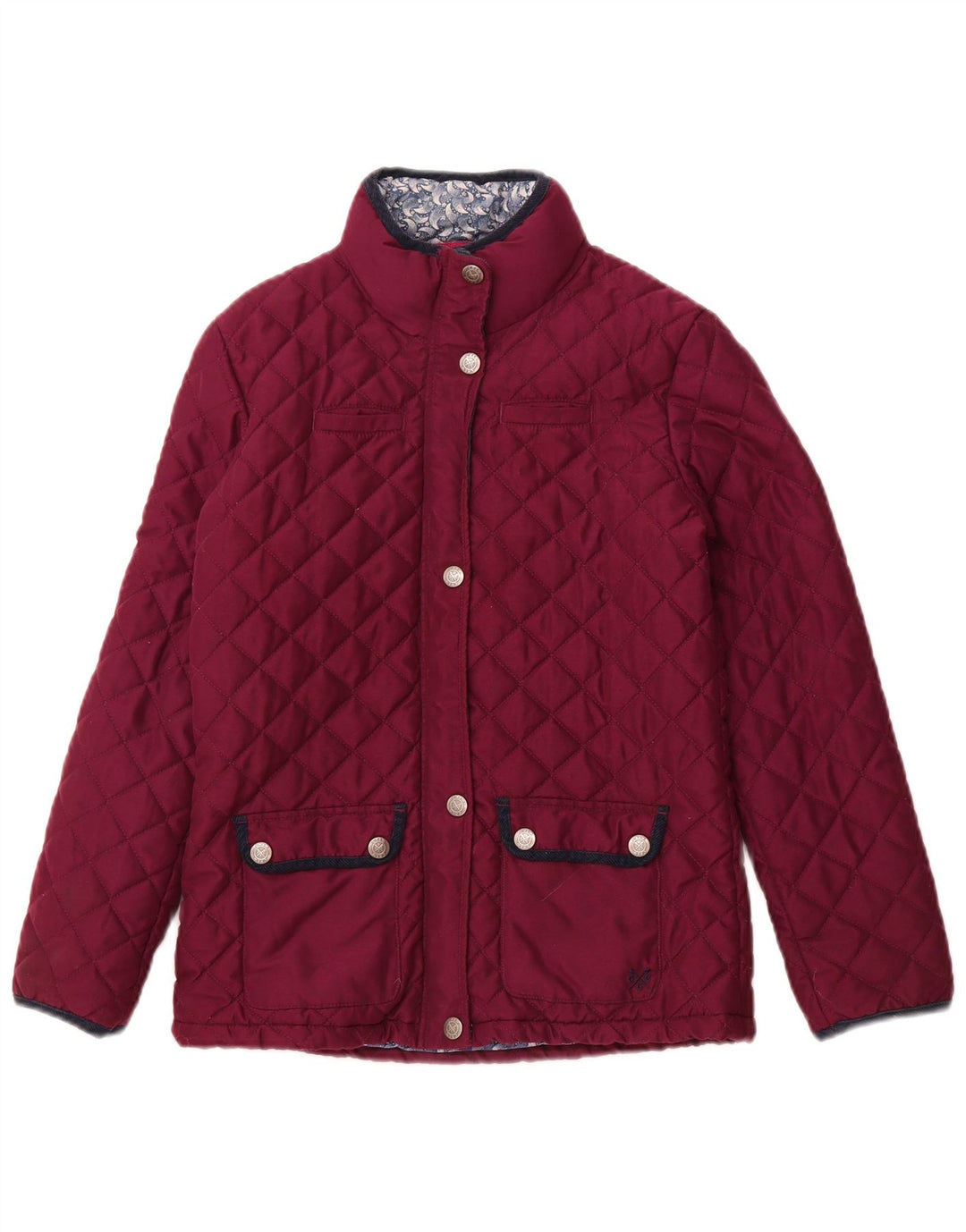 CREW CLOTHING Girls Quilted Jacket 10-11 Years Burgundy Polyester