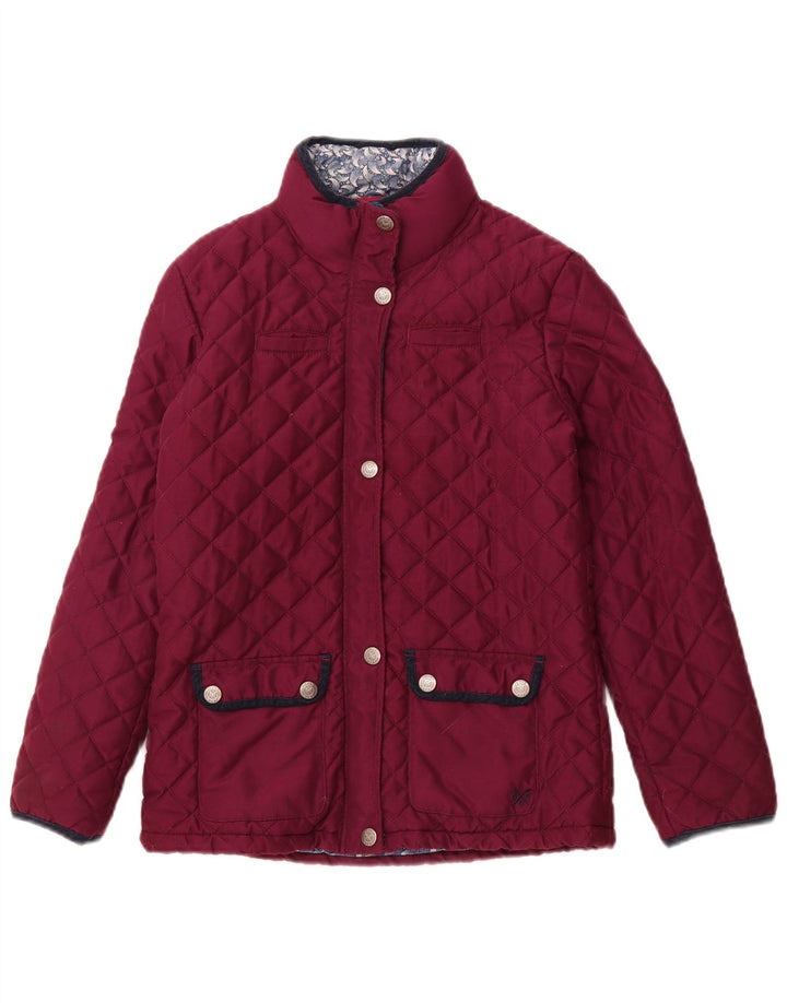 CREW CLOTHING Girls Quilted Jacket 10-11 Years Burgundy Polyester