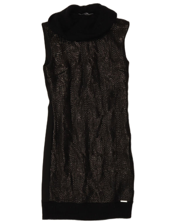 Rinascimento Womens Roll Neck Sleeveless Jumper Dress UK 12 Medium Black