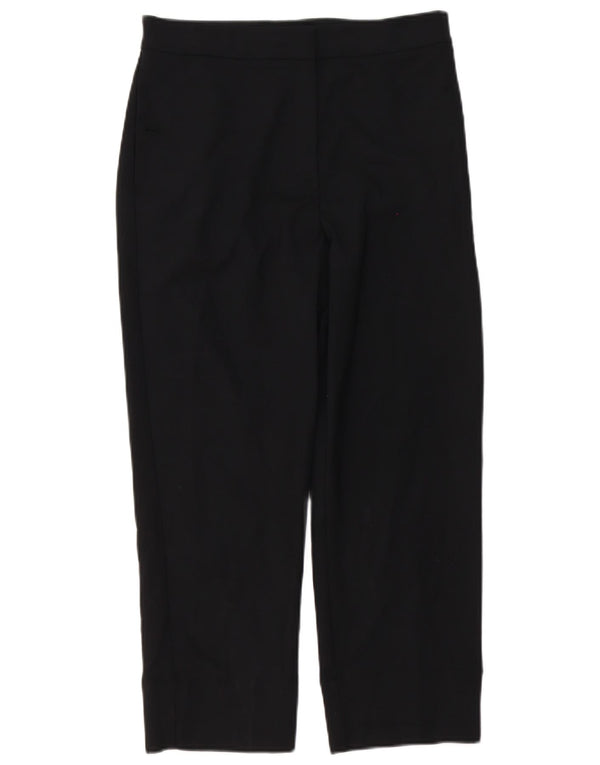 Marks & Spencer Womens Straight Cropped Trousers UK 10 Small W28 L24 Black