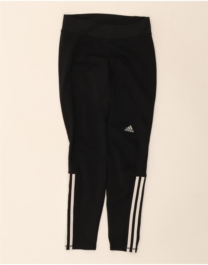Adidas Womens Leggings UK 8/10 Small Black Polyester