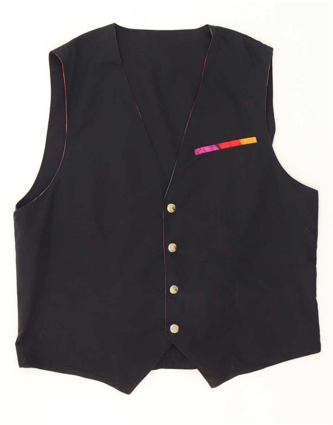 Vintage Mens Reversible Waistcoat Medium Multicoloured Geometric