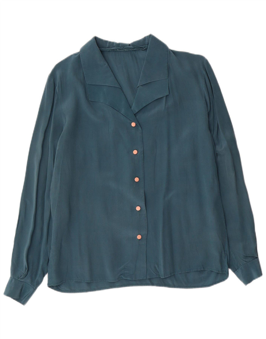 Vintage Womens Shirt Blouse UK 16 Large Blue