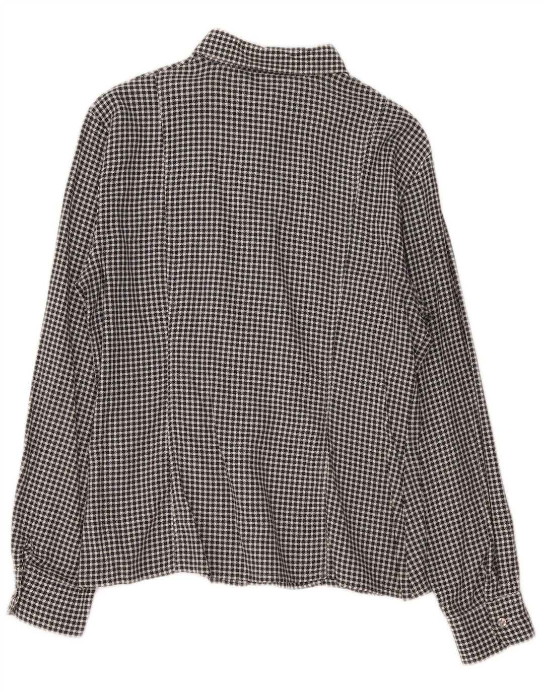 Vintage Womens Shirt IT 46 Large Black Gingham Cotton