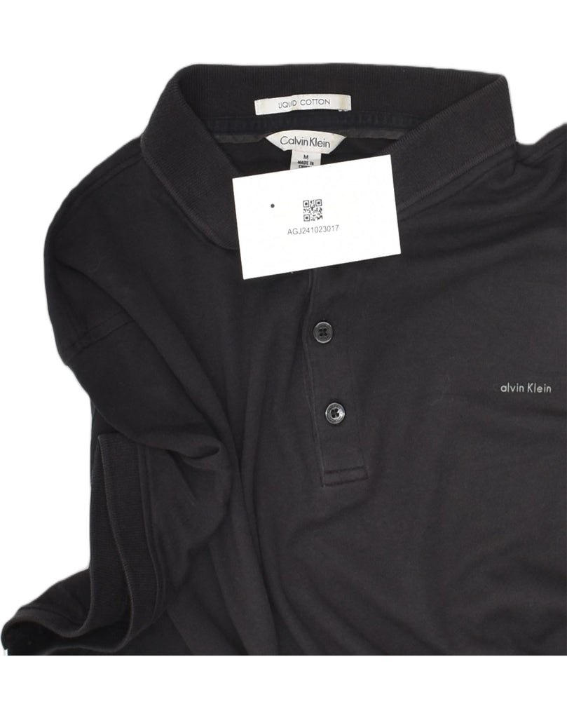 CALVIN KLEIN Mens Polo Shirt Medium Black Cotton | Vintage Calvin Klein | Thrift | Second-Hand Calvin Klein | Used Clothing | Messina Hembry 