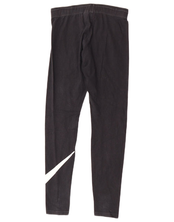 Nike Womens Graphic Leggings UK 10 Small Black Cotton