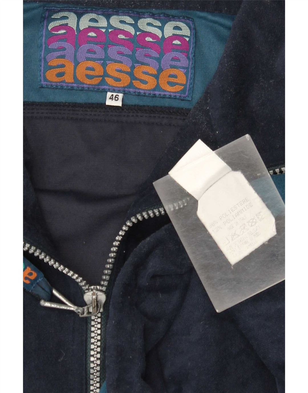 Aesse Womens Full Tracksuit IT 46 Small Navy Blue Colourblock Sports